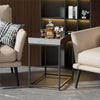 Mirrored Coffee Table Retro Industrial Side Desk Eleated Metal Frame Living Room