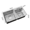 Kitchen Sink Bowl Stainless Steel Drainer Pipe Catering Basin Pot 780*430*210mm