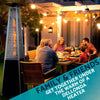Pyramid Patio Heater, Gas 13kW Commercial Use, with Cover - Black