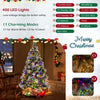 Christmas Hinged Xmas Tree 7 FT w/ 400 LED Lights & 1116 Snowy PVC Tips