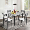 Marble 5-piece Kitchen Dining Set Kitchen Table Set-Grey