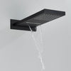 Thermostatic Concealed Bathroom Shower Set Rain Waterfall Head Mixer Tap Black