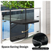 Patio Folding Hanging Table Balcony Railing Table Space-Saving Side Table Black