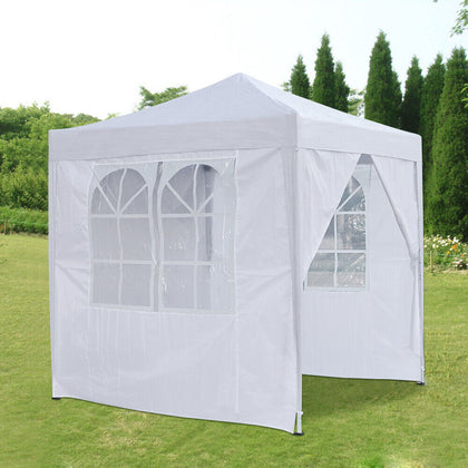 2x2m Waterproof Garden Pop-Up Gazebo Marquee Party Tent Canopy 4 Sides White