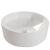Modern Gloss White Bathroom Sink Wash Basin Round Countertop Ceramic Bowl Waste