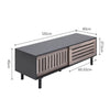 Slatted Sliding Door TV Cabinet Stand Entertainment Center Media Console Storage