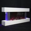 2024 Wall Mounted Electric HD Flames LED Fire 50" White Fireplace Suite Surround
