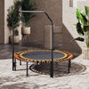 48" Round Foldable Mini Fitness Trampoline w/ U Shape Adjustable Height Handle
