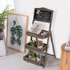 Rustic 3 Tier Wooden Chalkboard Produce/ Retail Display Stand Plant Flower Shelf