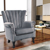 Velvet High Wing Back Accent Tub Chair Sofa Armchair Upholstered Hotel Lounge