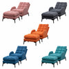 Occasional Adjustable Velvet Armchair Lazy Recliner Sleeper Sofa With Footstool