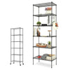 6 Tier Metal Storage Rack Shelving Wire Shelf Kitchen Office Unit Stand w/Wheels
