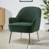 Vintage Green Velvet Upholstered Accent Tub Chair Bedroom Armchair Lounge Sofa