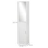Tall Mirrored Bathroom Cabinet with Adjustable Shelf White
