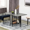 Drop Leaf Table Kitchen Table Extendable Dining Table with Wheels Grey