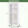 Wooden Storage Cabinet Mobile Food Pantry Cupboard Modern Kitchen Sideboard