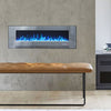 72 In Electric Heater LED Fireplace Wall Mounted Inset Standing Media Log Fire