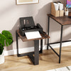 End Table Square Side Table with T-Shaped Metal Base Industrial