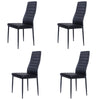 4x Modern Dining Room Faux Leather Chair Black Padded Seat Kitchen Set High Back