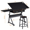 Adjustable Drafting Table Art Craft Drawing Desk w/Stool Architect Desk Stand
