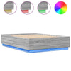 Lechnical Bed Frame with Grey Sonoma 140x200 Engineered Wood,Bed L4T9