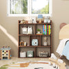 GYMAX 7 Cubes Open back Bookshelf Storage Display Shelf Wooden Bookcase Walnut