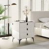 Modern LED Bedside Table 3 Drawers Wireless Charging Side Cabinet Nightstand