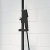 Bathroom Thermostatic Mixer Shower Set Square Black Twin Head Exposed Valve