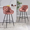 2* Velvet Bar Stools Breakfast Bar stool Pub Chairs Padded Seat Metal Leg CLIPOP
