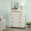 Chest of Drawers with 9 Drawers, Boucle Storage Organiser, Cream