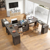 Corner Executive Desk w/2 Storage Drawers-Grey