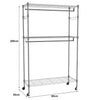 Heavy Duty Metal Clothing Rack with 3 Tier Adjustable Wire Shelves Garment Racks