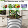 Tall 80cm Galvanised Raised Garden Bed Circular Outdoor Elevated Planter Box