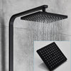 Bathroom Shower Mixer Set 8'' Square Black Taps Twin Over Head Exposed Valve Bar