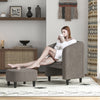 Modern Accent Chair and Ottoman Set Bedroom Upholstered Club Chair w/Footrest