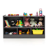 Storage Cube Wooden Bookcase 2 Tier Open Display Shelf Storage Cabinet-Grey