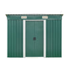 8 X 4FT Garden Shed Metal Pent Roof Outdoor Tool Storage With Free Base Green