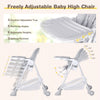 Baby High Chair Foldable Dining Chair Portable Adjustable Feeding Chair-Grey