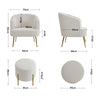 Sherpa Teddy White Single Sofa Armchair Button Wingback Accent Chair w/Footstool