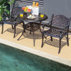Set of 2 Outdoor Patio Dining Chairs Cast Aluminum Bistro Chairs with Armrests
