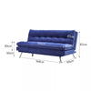 3 Seater Sofa Bed Blue Velvet Recliner Sofabed Click Clack Metal Leg Tufted Back