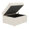 Dusk Soho Natural Linen Look Fabric Ottoman Storage Pouffe RRP £299