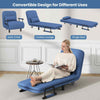 Sleeper Chair with 5-Position Adjustable Backrest & Lumbar Pillow BLue