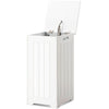 Large Wooden Laundry Bin Storage Basket White Storage Cupboard w/ Lid