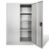 Storage Cabinet Steel 2 Door White 140cm(h) Lockable Filing Cabinet Garage Tool