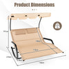 Outdoor 2-Person Double Rocking Chaise Lounge Swing Hammock Bed w/Canopy Pillows