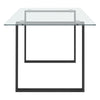 Extra Large Rectangular Dining Table with Glass Top & Metal Legs for Dining Room