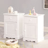 Set of 2 Chic Bedside Cabinet Table Nitghtstands w/ Storage Drawer and Cupboard