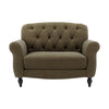 Dusk Hebden Olive Matte Velvet Loveseat RRP