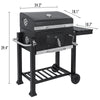 Outdoor BBQ Smoker Charcoal Barbecue Grill Portable Garden w/ Wheel & Cover